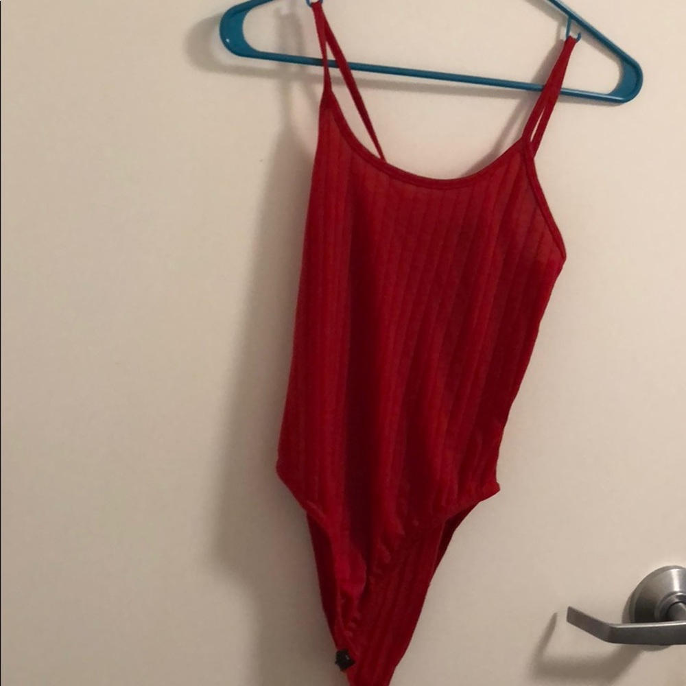 Nasty gal new with tag red ribbed bodysuit